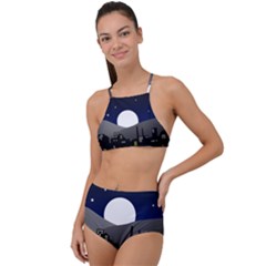 City At Night High Waist Tankini Set by Pakrebo