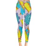 Tie-Dye Flower and Butterflies Inside Out Leggings