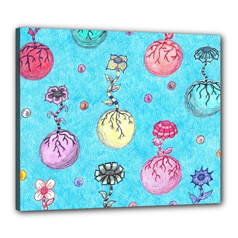 Flower Orbs  Canvas 24  X 20  (stretched) by okhismakingart
