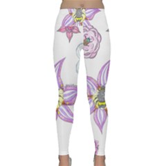 Flower And Insects Lightweight Velour Classic Yoga Leggings by okhismakingart