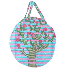 Notebook Flower Tree Giant Round Zipper Tote