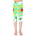 Digital Flower Kids  Capri Leggings 