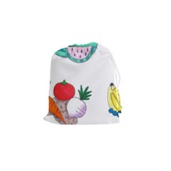 Fruits Veggies Drawstring Pouch (small)