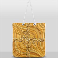 Electric Field Art Viii Full Print Rope Handle Tote (large) by okhismakingart