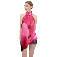 Pink Halter Asymmetric Satin Top by okhismakingart