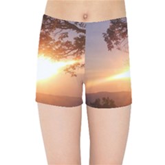 Mountain Sunset Kids  Sports Shorts by okhismakingart