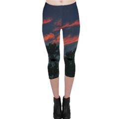 Pink Streaks Capri Leggings  by okhismakingart