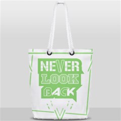 Never Look Back Full Print Rope Handle Tote (small) by Melcu