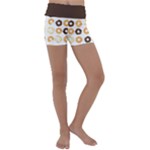 Donuts Pattern With Bites bright pastel blue and brown Cropped Sweatshirt Kids  Lightweight Velour Yoga Shorts