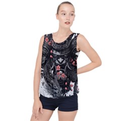 Sleeve Tattoo  Samurai Bubble Hem Chiffon Tank Top by Sudhe