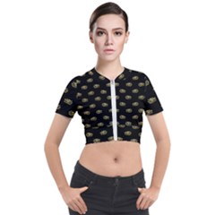 Dragon Head Motif Pattern Design Short Sleeve Cropped Jacket by dflcprintsclothing