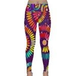Abstract Background Spiral Colorful Lightweight Velour Classic Yoga Leggings