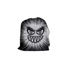 Monster Black White Eyes Drawstring Pouch (small) by HermanTelo