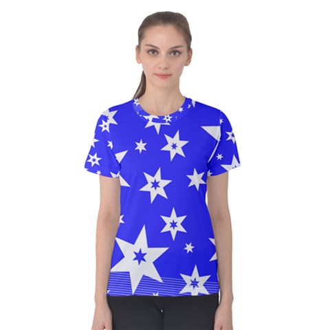 Star Background Pattern Advent Women s Cotton Tee by HermanTelo
