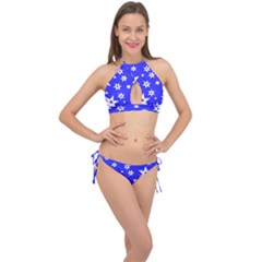 Star Background Pattern Advent Cross Front Halter Bikini Set by HermanTelo