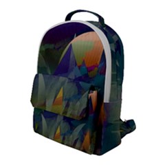 Mountains Abstract Mountain Range Flap Pocket Backpack (large) by Pakrebo
