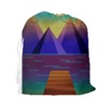 Jetty Landscape Scenery Mountains Drawstring Pouch (XXL) View2