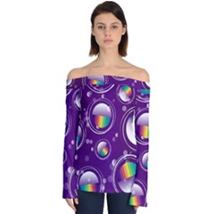Non Seamless Pattern Background Off Shoulder Long Sleeve Top by Pakrebo
