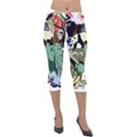 Zoo Animals Peacock Lion Hippo Lightweight Velour Capri Leggings 