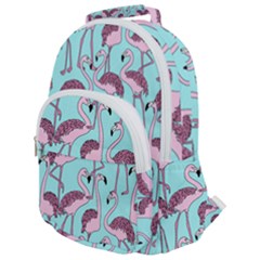 Flemish Rosa Birds Nature Fauna Flamenco Rounded Multi Pocket Backpack by HermanTelo