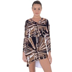 Music Clef Tones Asymmetric Cut-out Shift Dress