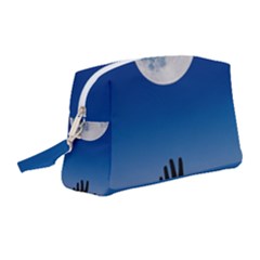 Moon Sky Blue Hand Arm Night Wristlet Pouch Bag (medium) by HermanTelo