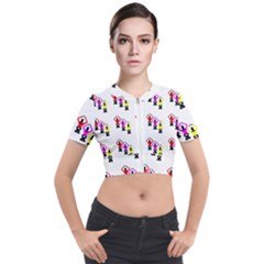 Ballet Plie Dance Ballerina Short Sleeve Cropped Jacket by HermanTelo