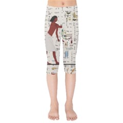 Egyptian Design Men Worker Slaves Kids  Capri Leggings  by Sapixe