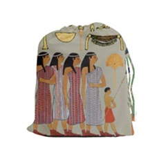 Egyptian Paper Women Child Owl Drawstring Pouch (xl) by Sapixe