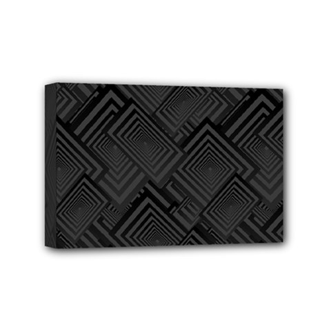 Diagonal Square Black Background Mini Canvas 6  X 4  (stretched)