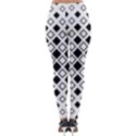 Square Diagonal Pattern Monochrome Lightweight Velour Leggings View2