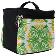 Green Pattern Retro Wallpaper Make Up Travel Bag (big) by Bajindul
