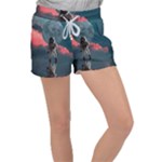 Astronaut Moon Space Planet Women s Velour Lounge Shorts