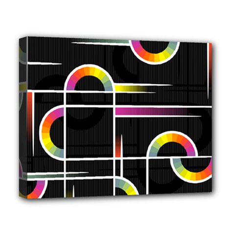Background Abstract Semi Circles Deluxe Canvas 20  X 16  (stretched) by Pakrebo