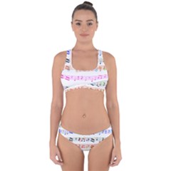 Music Background Music Note Cross Back Hipster Bikini Set by Pakrebo