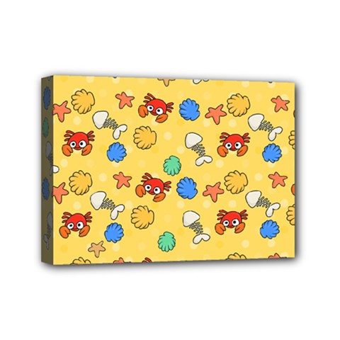 Crabs Pattern Mini Canvas 7  X 5  (stretched) by Valentinaart