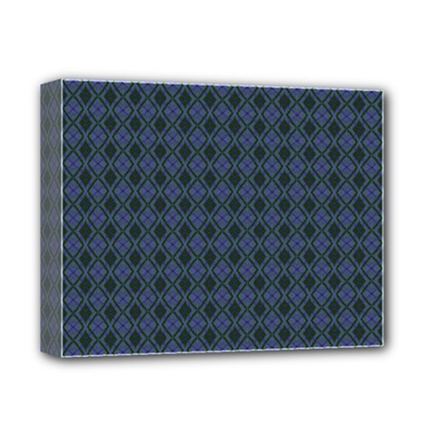 Argyle Dark Purple Black Pattern Deluxe Canvas 14  X 11  (stretched)