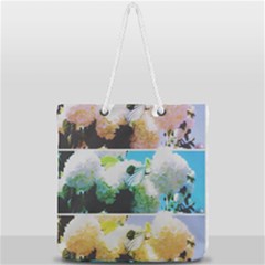Faded Snowball Branch Collage (ii) Full Print Rope Handle Tote (large) by okhismakingart