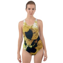 Yellow Snowballs Cut-out Back One Piece Swimsuit by okhismakingart