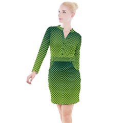 Nothing But Bogus - Lime Green Button Long Sleeve Dress by WensdaiAmbrose