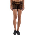 Fractal Copper Amber Abstract Yoga Shorts