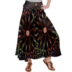 Fractal Colorful Pattern Texture Satin Palazzo Pants by Pakrebo