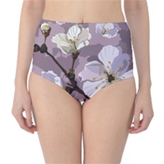 Peach Blossom Seamless Pattern Vector Classic High-waist Bikini Bottoms by Sobalvarro