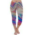 Multi Color Liquid Background Capri Winter Leggings 