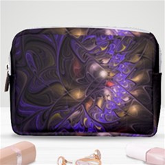 Fractal Purple Abstract Detail Make Up Pouch (medium) by Pakrebo