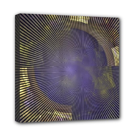 Fractal Earth Rays Design Planet Mini Canvas 8  X 8  (stretched) by Pakrebo