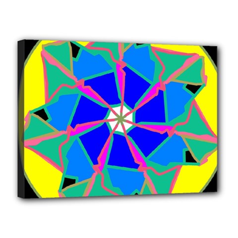 Mandala Wheel Pattern Ornament Canvas 16  X 12  (stretched) by Pakrebo