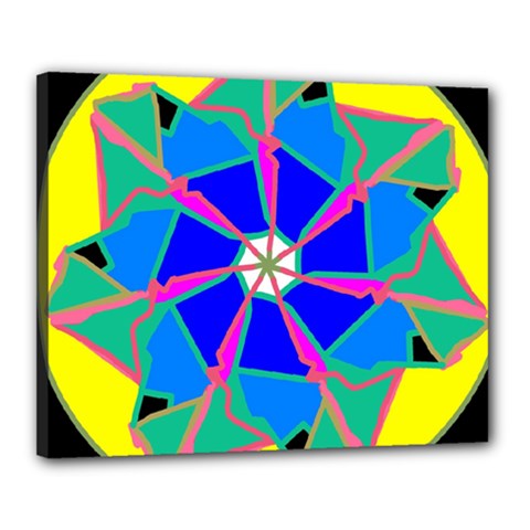 Mandala Wheel Pattern Ornament Canvas 20  X 16  (stretched) by Pakrebo
