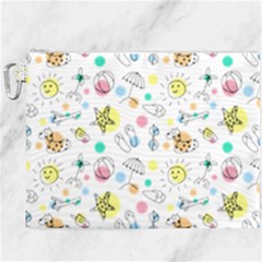Summer Pattern Design Colorful Canvas Cosmetic Bag (xxxl) by Pakrebo