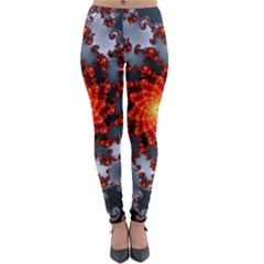 Fractal Spiral Rendering Curve Lightweight Velour Leggings by Pakrebo